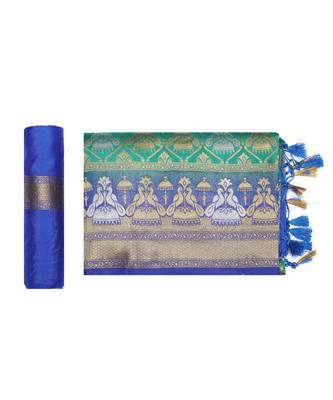 Green Woven Art Silk Saree With Blouse 5