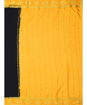 Black Woven Crepe Saree With Blouse 5
