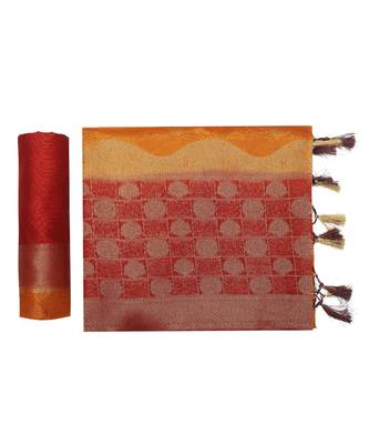 Gold Woven Art Silk Saree With Blouse 5