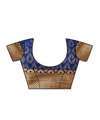 Blue Woven Art Silk Saree With Blouse 4