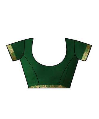 Green Embroidered Chiffon Saree With Blouse 4
