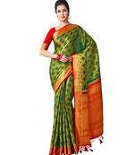 Green Woven Art Silk Saree With Blouse