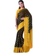 Black Woven Chiffon Saree With Blouse
