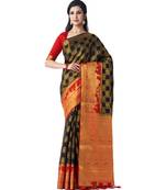 Black Woven Art Silk Saree With Blouse