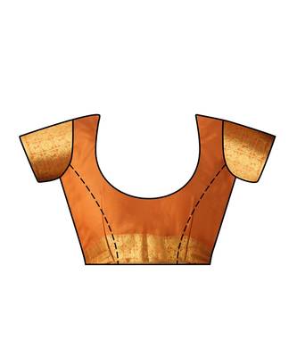 Brown Woven Crepe Saree With Blouse 4