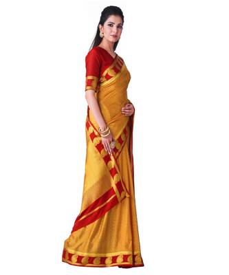 Brown Woven Crepe Saree With Blouse 2