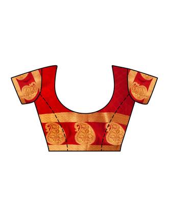 Brown Woven Crepe Saree With Blouse 4