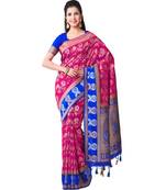 Pink Woven Art Silk Saree With Blouse