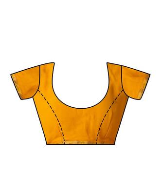Mustard Embroidered Chiffon Saree With Blouse 4
