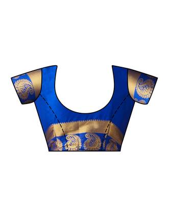 Mustard Woven Crepe Saree With Blouse 4
