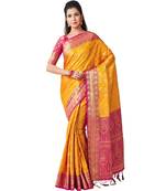 Mustard Woven Art Silk Saree With Blouse