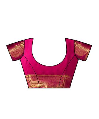 Mustard Woven Chiffon Saree With Blouse 4