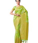 Green Woven Art Silk Saree With Blouse