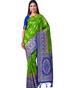 Green Woven Art Silk Saree With Blouse