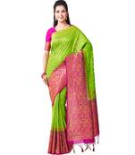 Green Woven Art Silk Saree With Blouse