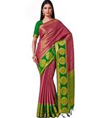 Purple Woven Art Silk Saree With Blouse