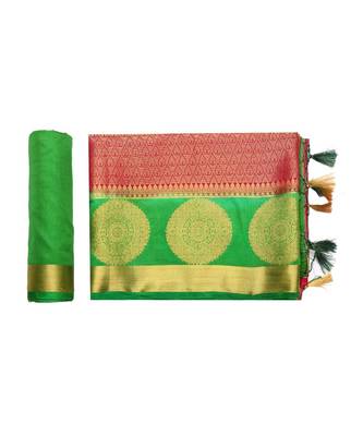 Purple Woven Art Silk Saree With Blouse 5