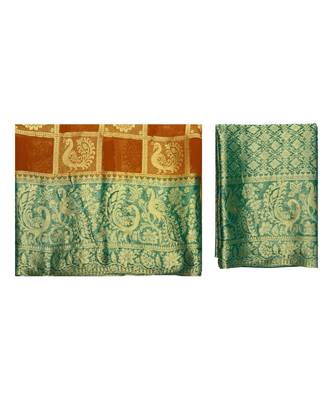 Yellow Woven Chiffon Saree With Blouse 5