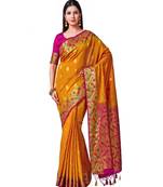 Mustard Woven Art Silk Saree With Blouse