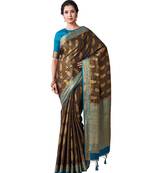 Black Woven Art Silk Saree With Blouse