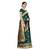 Green woven cotton silk saree with blouse