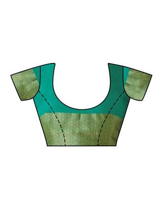 Green Woven Art Silk Saree With Blouse 4