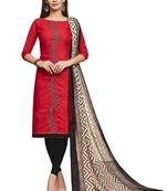 Red Embroidered Cotton Salwar