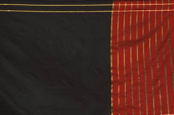 Black woven cotton silk saree with blouse 5