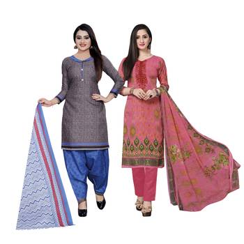Grey floral print cotton salwar 1