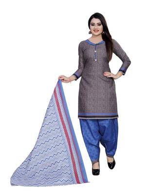 Grey floral print cotton salwar 2