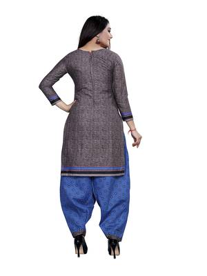 Grey floral print cotton salwar 3