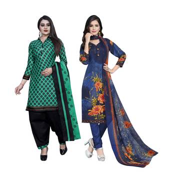 Green floral print cotton salwar 1