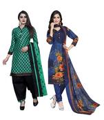 Green floral print cotton salwar