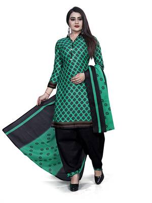 Green floral print cotton salwar 2