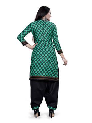 Green floral print cotton salwar 3