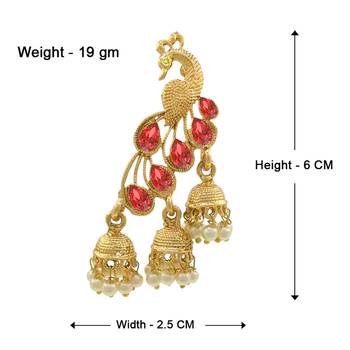Saizen Multi Alloy Bridal & Daily - Set Of Peacock Drop Earring 2
