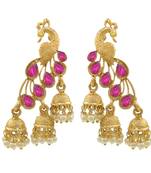 Saizen Multi Alloy Bridal & Daily - Set Of Peacock Drop Earring