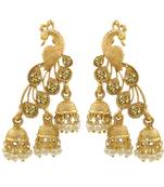 Saizen Multi Alloy Bridal & Daily - Set Of Peacock Drop Earring