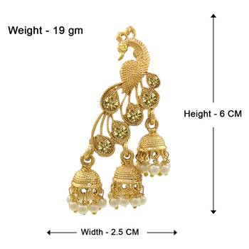 Saizen Multi Alloy Bridal & Daily - Set Of Peacock Drop Earring 2