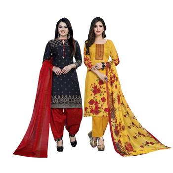 Black floral print cotton salwar 1
