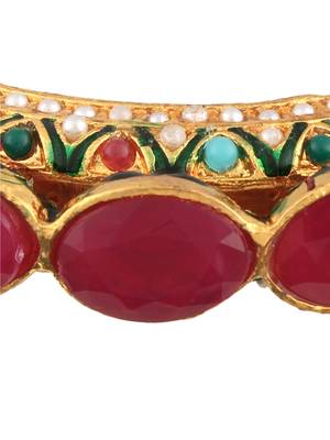 Gold Copper Antique Gold Plated Stone Studded Bangle 2