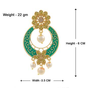 Gold Plated Meenakari Traditional Dangler Chandbali Pearl Earing 2