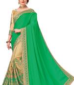 Green Embroidered art silk Saree with blouse
