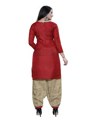 Red floral print cotton salwar 3
