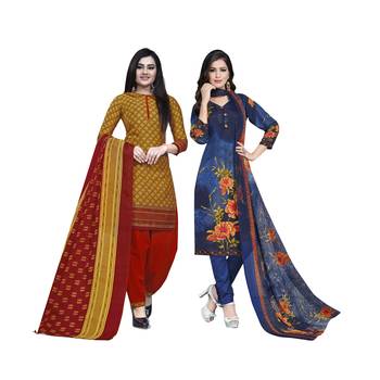 Mustard floral print cotton salwar 1