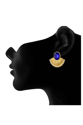 Blue crystal chandbali 2