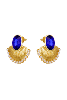 Blue crystal chandbali 3