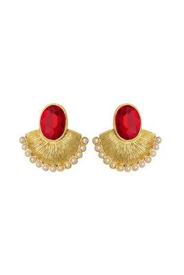 Red crystal chandbali 1