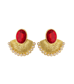 Red crystal chandbali