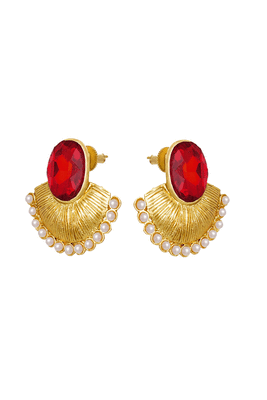 Red crystal chandbali 3